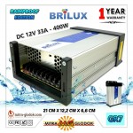 Power Supply Trafo Brilux DC 12V 33.3A | 400W (Super Quality) - Rainproof